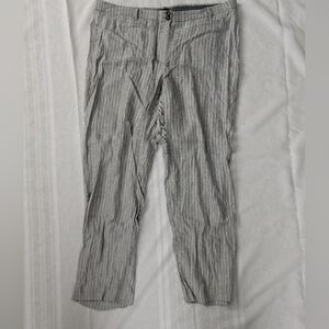 J. Jill Gray Striped Linen Pants